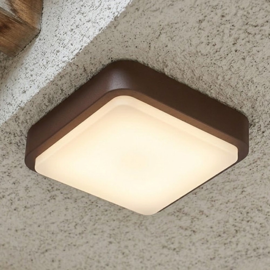 Plafoniera quadrata da esterno corten top light irvine