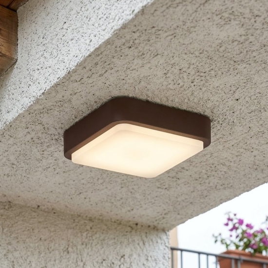 Plafoniera quadrata da esterno corten top light irvine