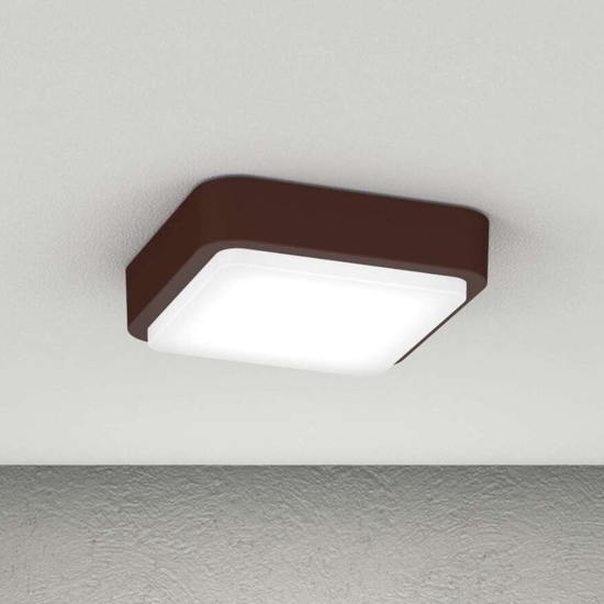 Plafoniera quadrata da esterno corten top light irvine