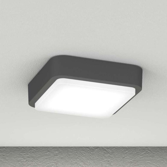 Plafoniera per esterni quadrata antracite top light irvine