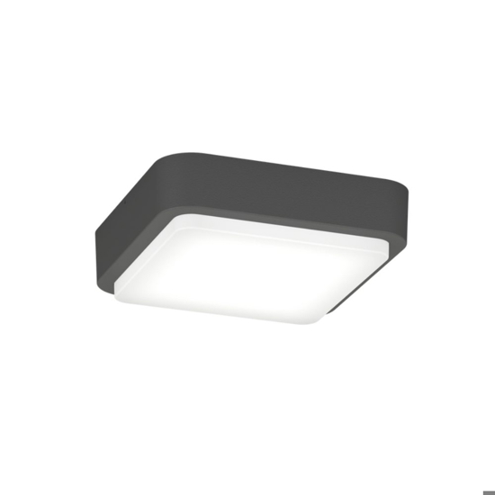 Plafoniera per esterni quadrata antracite top light irvine
