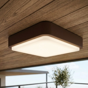 Top light irvine plafoniera da esterno marrone corten quadrata