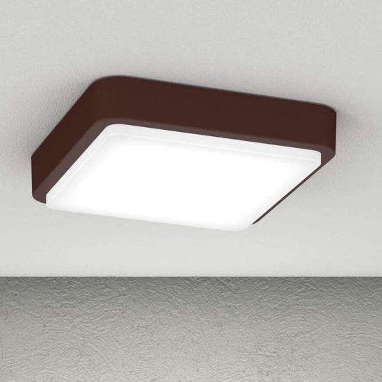 Top light irvine plafoniera da esterno marrone corten quadrata
