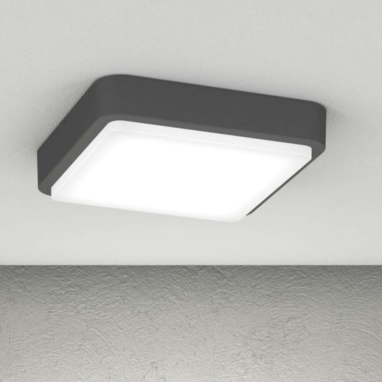 Plafoniera antracite per esterno quadrata top light irvine
