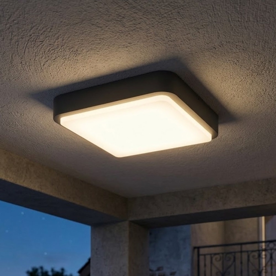 Plafoniera antracite per esterno quadrata top light irvine