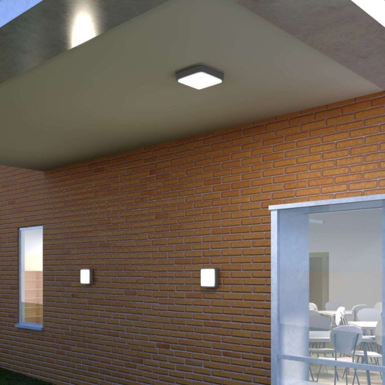 Plafoniera antracite per esterno quadrata top light irvine