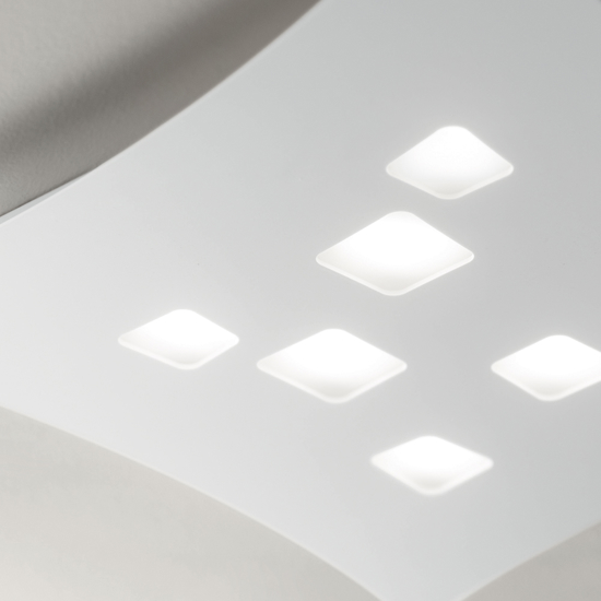 Plafoniera bianca design moderna gea luce isotta