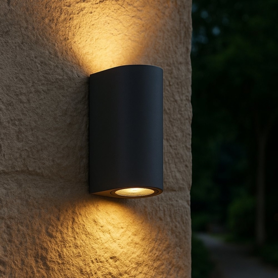 Applique da esterno cilindro antracite biemissione top light lione