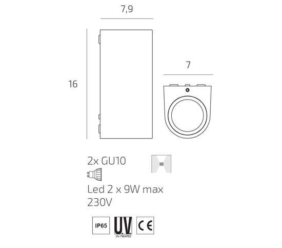Applique da esterno cilindro antracite biemissione top light lione