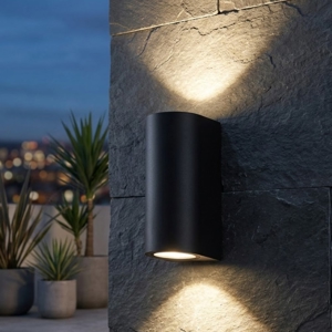 Top light applique per esterno balcone lione moderna nera ip65