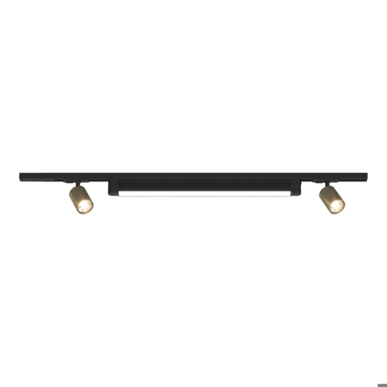 Sistema luci a binario 100cm modulo led 28w 3000k nero oro spot orientabili