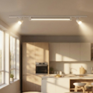 Sistema binario 100cm bianco led 28w 4000k monofase spot orientabili