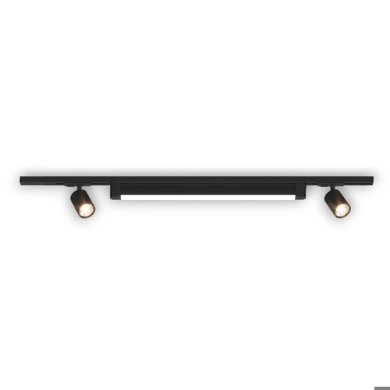 Sistema luci a binario led 28w 4000k con spot nero monofase