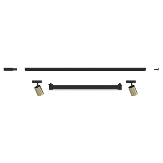 Sistema binario 100cm nero modulo led 28w 4000k spot oro