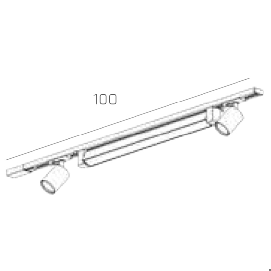 Sistema binario 100cm nero modulo led 28w 4000k spot oro