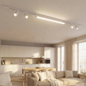 Sistema a binario 200cm bianco led 40w 3000k con spot orientabili