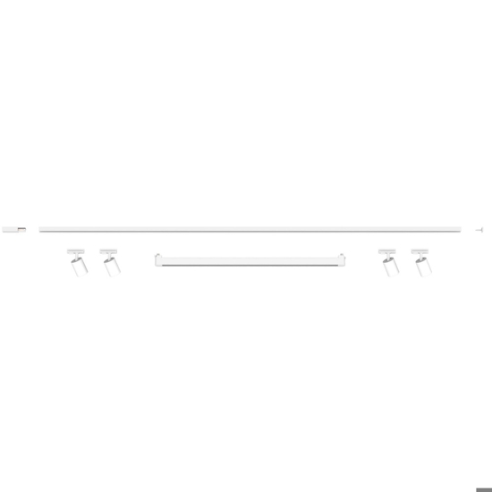 Sistema a binario 200cm bianco led 40w 3000k con spot orientabili
