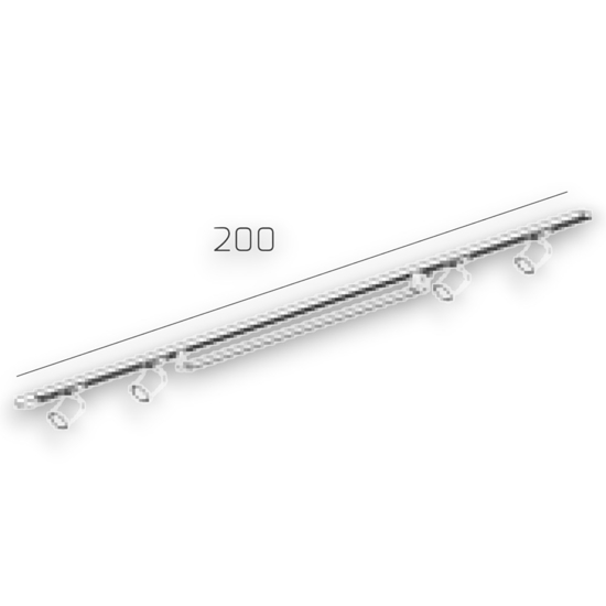 Sistema a binario 200cm bianco led 40w 3000k con spot orientabili