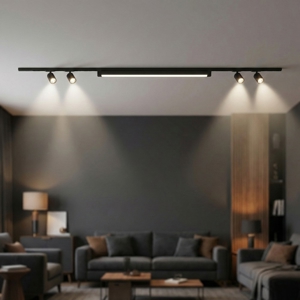 Sistema a binario 200cm nero barra led 40w 3000k con spot