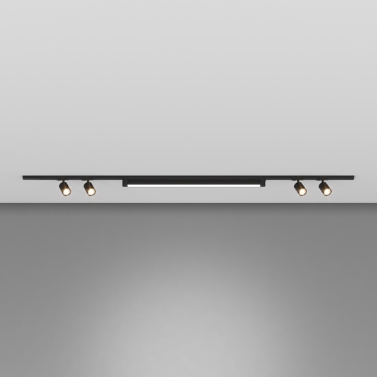 Sistema a binario 200cm nero barra led 40w 3000k con spot