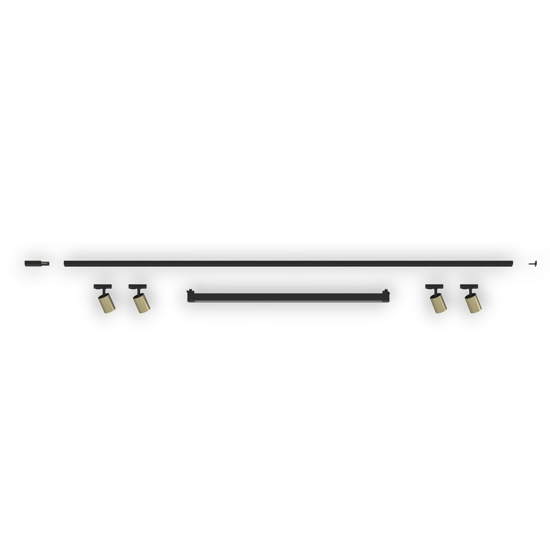 Sistema binario modulo led 40w 3000k nero oro con spot