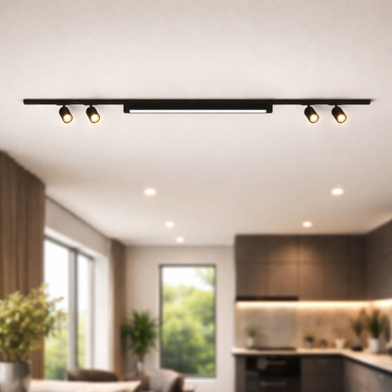 Sistema con spot a binario 200cm nero led 40w 4000k