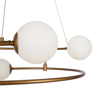 Maytoni lampadario camera moderna ring oro sfere vetro bianco