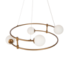 Maytoni lampadario camera moderna ring oro sfere vetro bianco