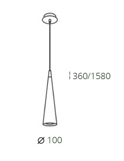 Lampada sospensione per isola cucina cono nero fp