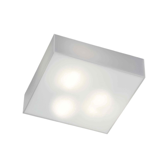 Plafoniera da cucina quadrata in vetro bianco