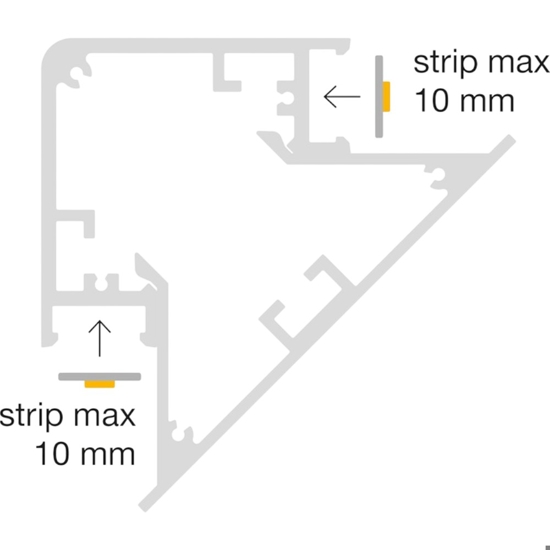 Profilo angolare 3mt bianco lubiana d gea luce per n2 strip led max 20mm