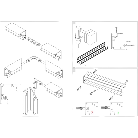 Profilo angolare 3mt bianco lubiana d gea luce per n2 strip led max 20mm