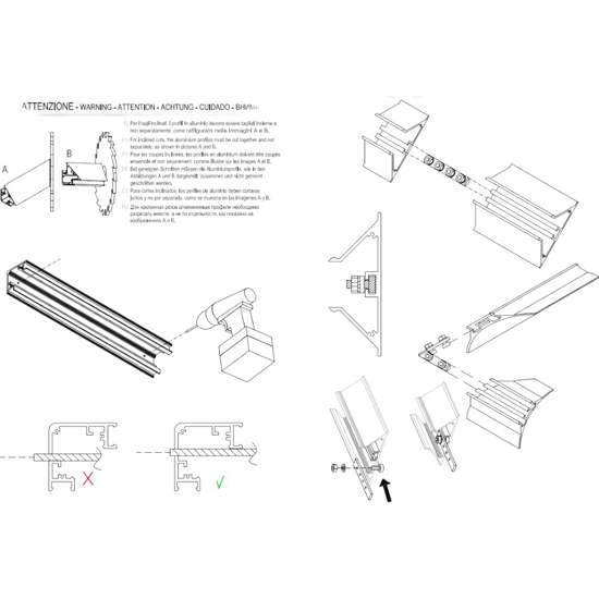 Profilo angolare 3mt bianco lubiana d gea luce per n2 strip led max 20mm