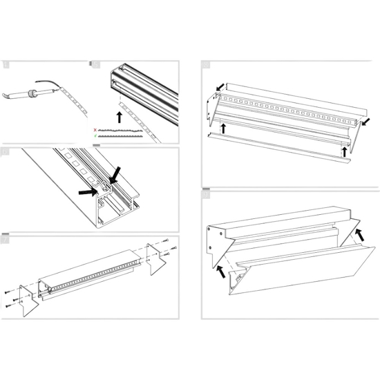 Profilo angolare 2mt nero lubiana c per n2 strip led max 10mm