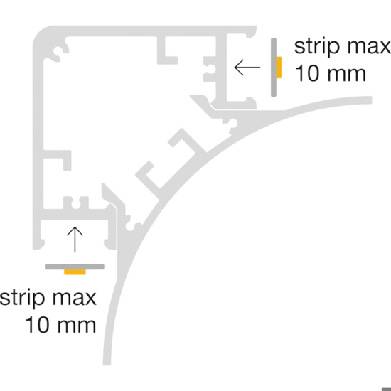 Profilo angolare 3mt nero lubiana c gea luce per n2 strisce led max 10mm