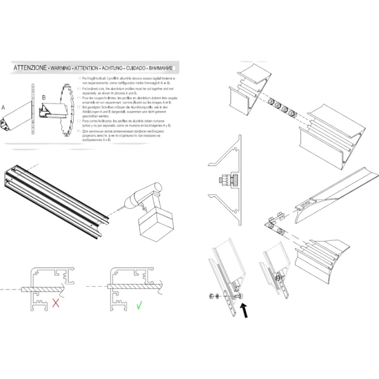 Profilo angolare 3mt nero lubiana c gea luce per n2 strisce led max 10mm