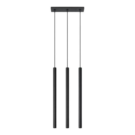 Lampadario per cucina moderna 3 luci pendenti nero