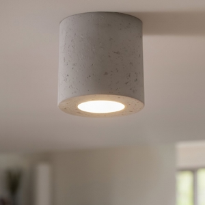 Faretto da soffitto in cemento cilindro grigio