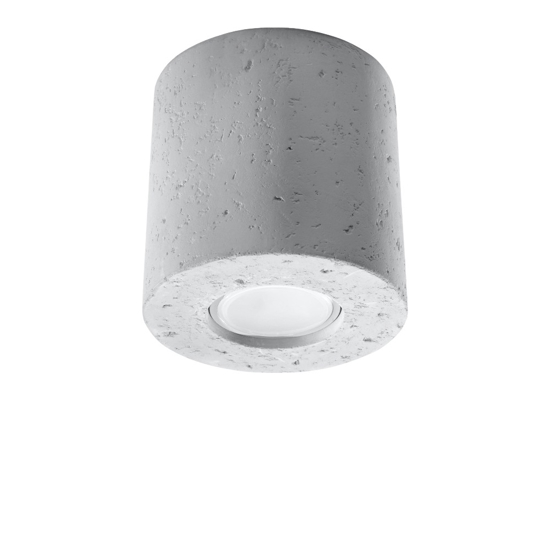 Faretto da soffitto in cemento cilindro grigio