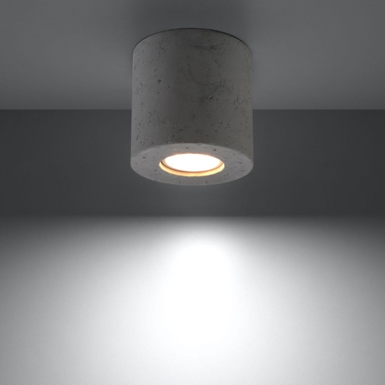 Faretto da soffitto in cemento cilindro grigio