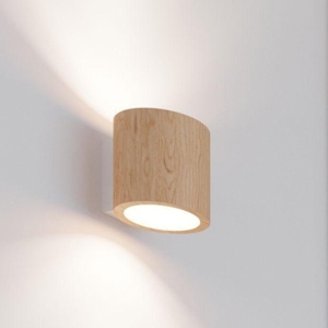 Lampada di legno applique moderna cilindro da parete