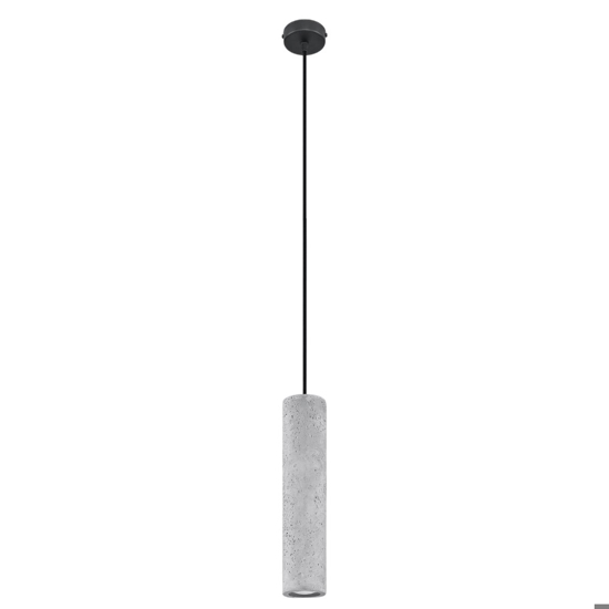 Lampada sospensione pendente di cemento cilindro grigio