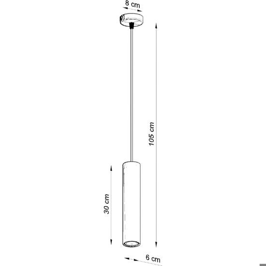 Lampada sospensione pendente di cemento cilindro grigio