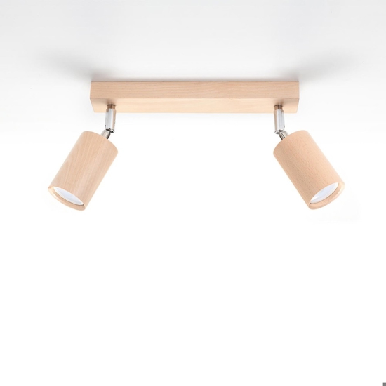 Plafoniera in legno per cucina con faretti orientabili due luci