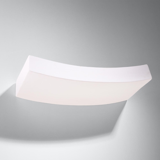 Applique di gesso mensola curva bianca 