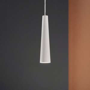 Lampada a sospensione di gesso bianco