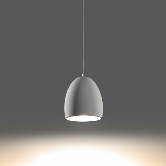 Lampada a sospensione cupola gesso bianco