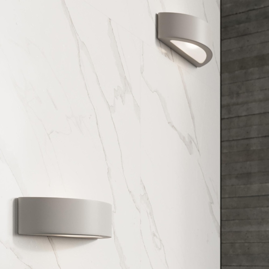 Applique di gesso grigio curvo moderna
