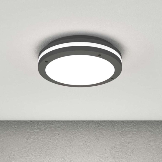 Top light plafoniera per esterno soho antracite rotonda