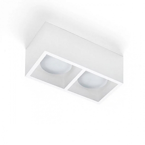 Plafoniera gesso bianco moderna rettangolare sforzin mylasa